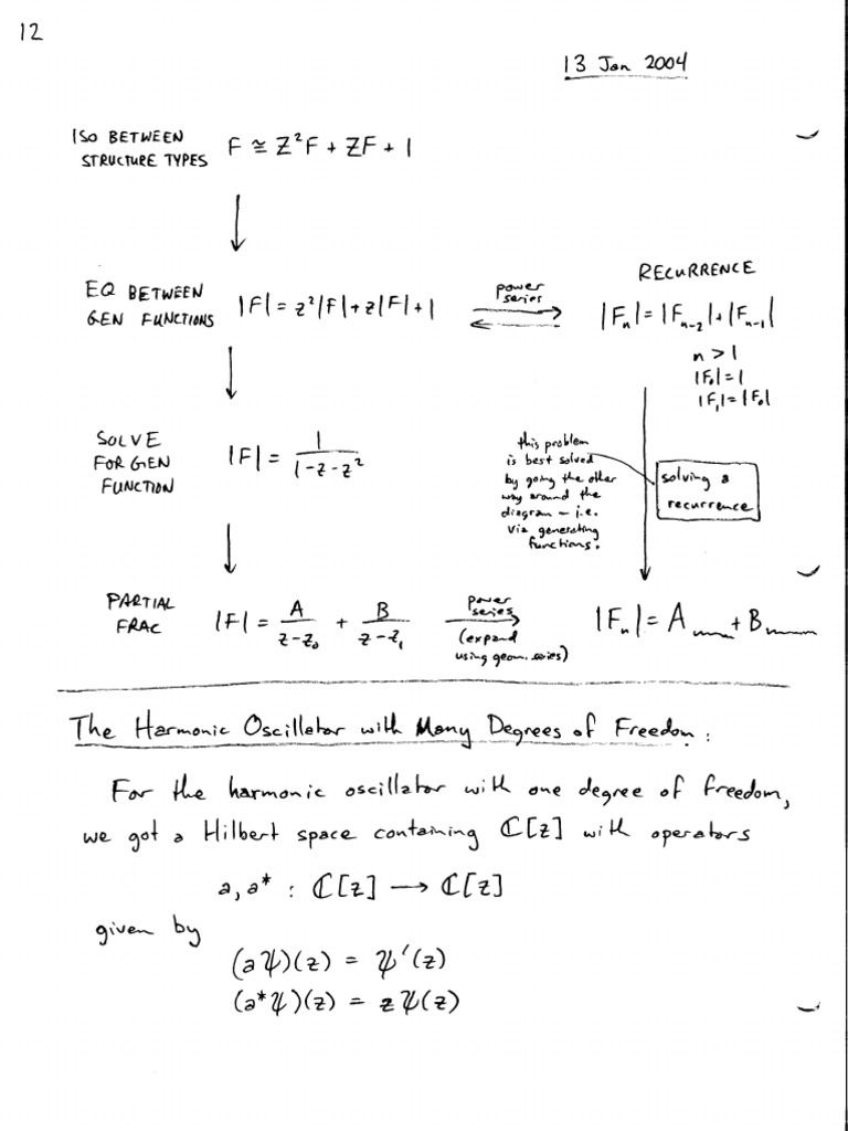 Week 2 - The Quantum Harmonic Oscillator With Many Degrees of Freedom ...