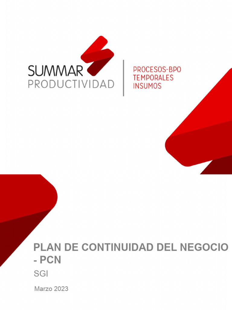 Plan de Continuidad del Negocio PCN | PDF | Economias | Business