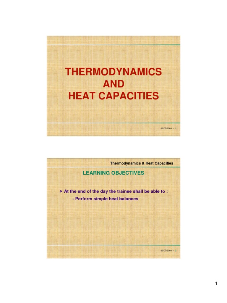 Microsoft Power Point 3 Thermodynamics & Heat Capacities PDF