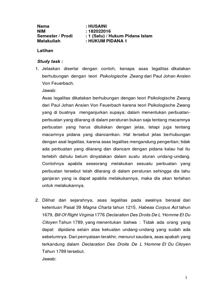 Asas Legalitas dalam Hukum Pidana Islam | PDF | Politik | Hukum