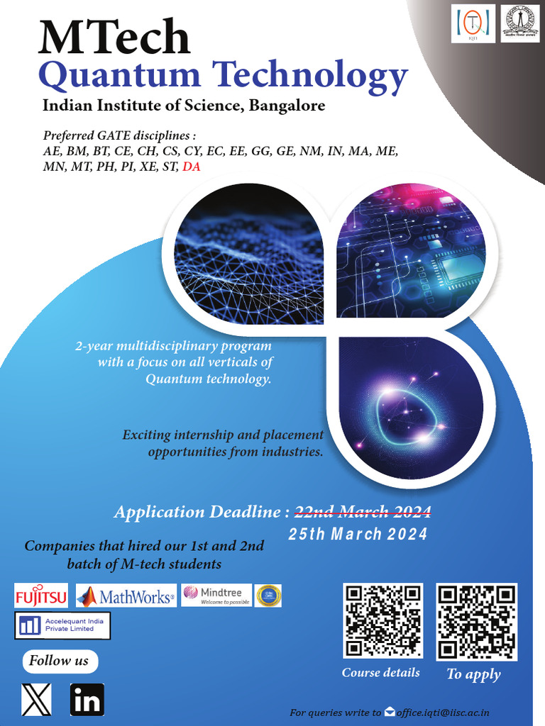 M Tech in Quantum Technology 1 | PDF
