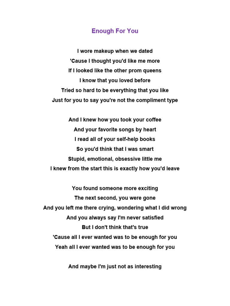 Enough For You | PDF | Self-Improvement