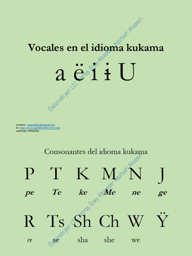 Alfabeto y Vocales del Kukama | PDF | Vocal | Alfabeto