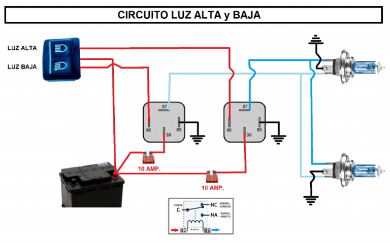 Circuito Luz Alta y Baja | PDF