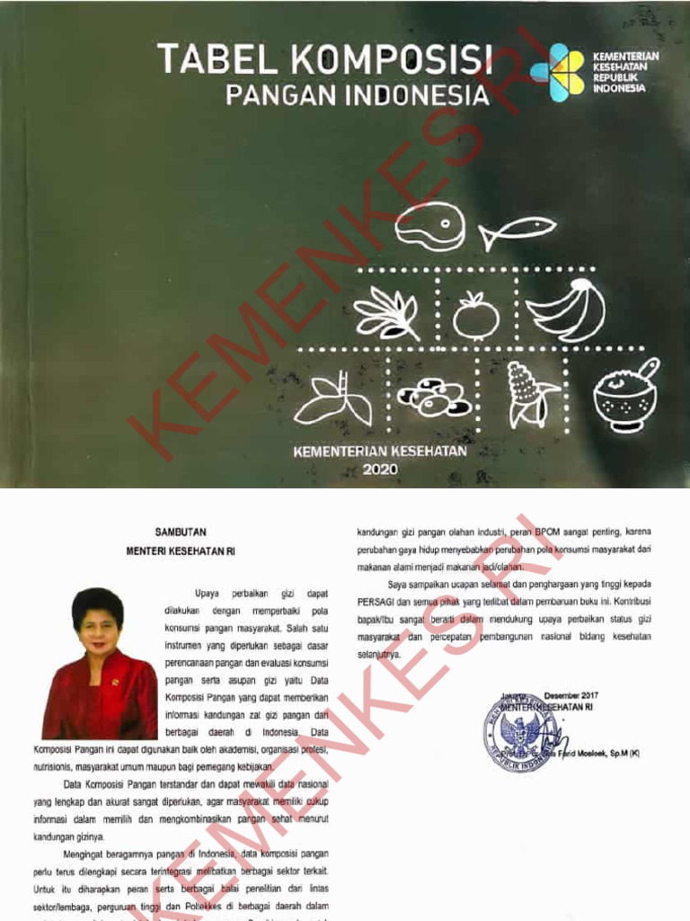 Tabel Komposisi Pangan Indonesia | PDF
