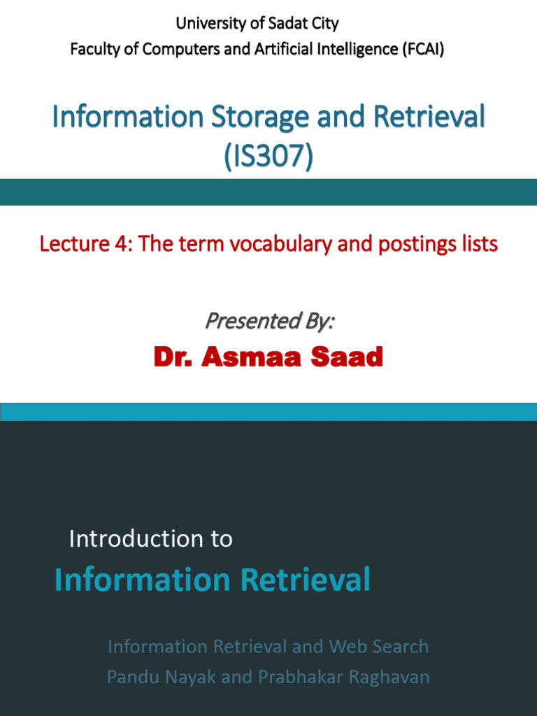 Term Vocabulary and Postings Lists | PDF | Information Retrieval ...