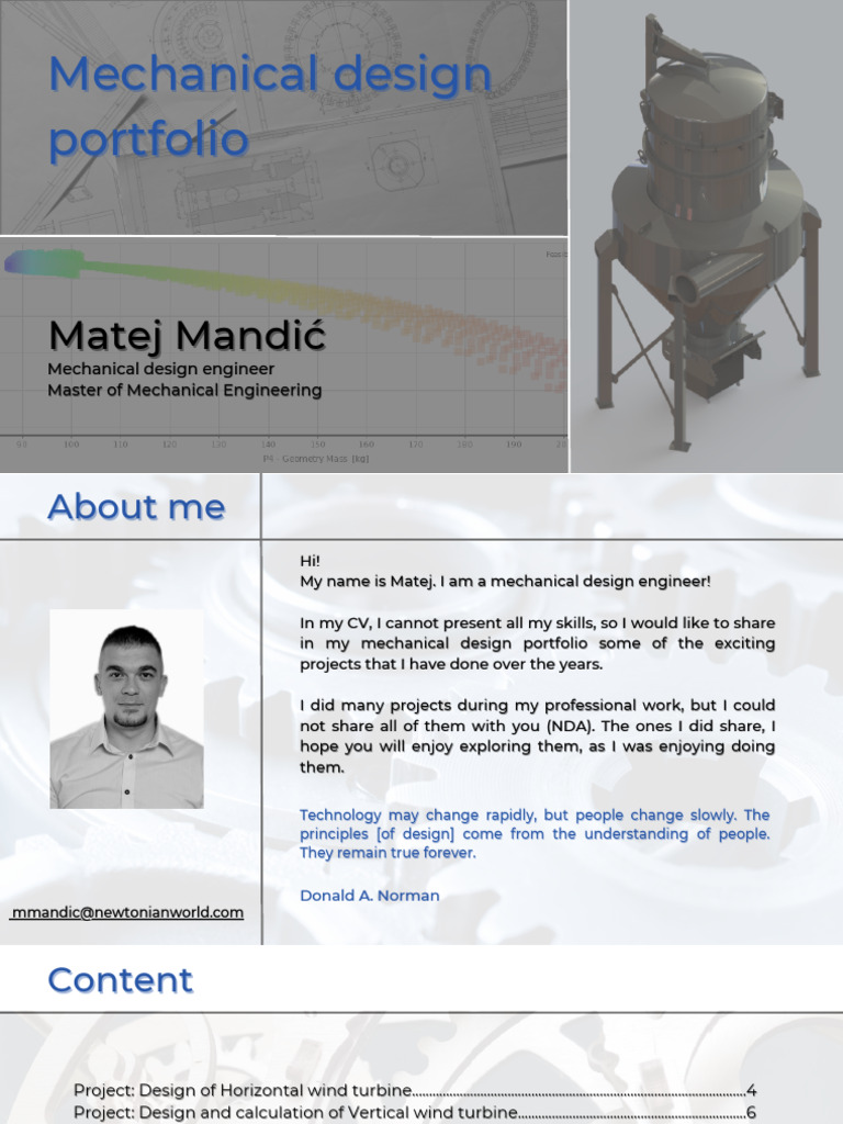 Matej Mandic Newtonian World Portfolio | PDF | Wind Turbine | 3 D Printing