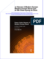 Full Ebook of Peace Under Heaven A Modern Korean Novel A Modern Korean Novel 2Nd Edition Man Sik Chae Kyung Ja Chun Online PDF All Chapter