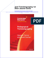 Full Ebook of Pedagogical Translanguaging 1St Edition Jasone Cenoz Online PDF All Chapter