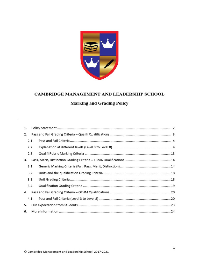 Marking-and-Grading-Policy of Iso | PDF | Methodology | Knowledge