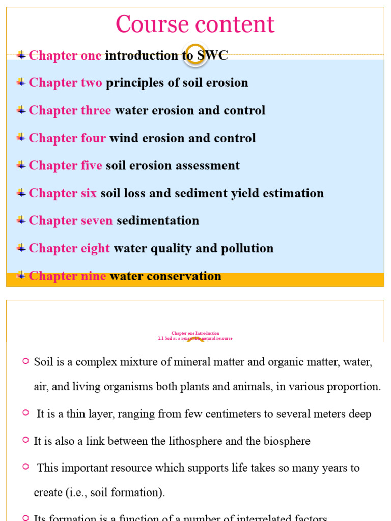 Soil and Water Conservation Overview | PDF | Soil | Erosion