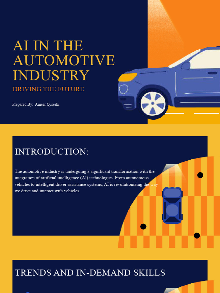 Car insurance comparison presentation in navy yellow blue bold modern