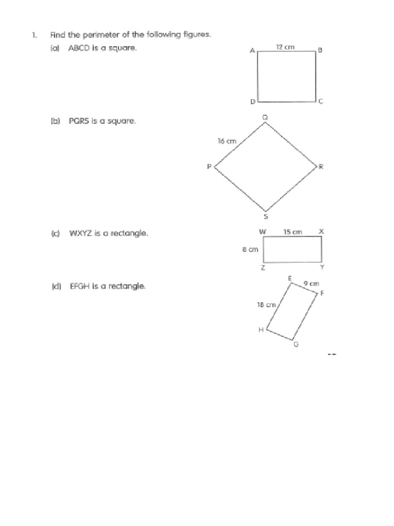 13.1 Rectangles and Square | PDF
