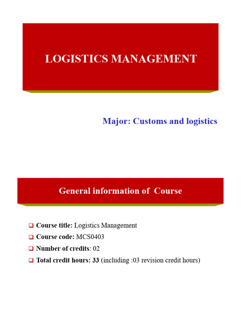 Fundamentals of Logistics Management | PDF | Logistics | Supply Chain ...