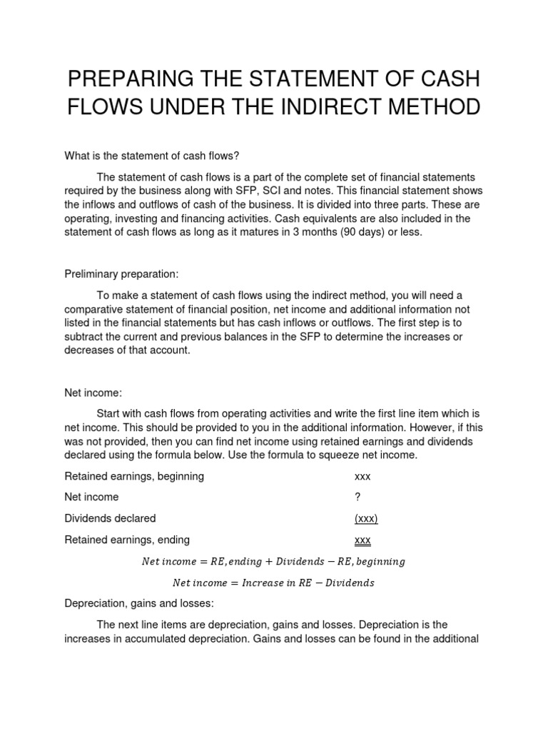 CASH-FLOWS-INDIRECT | PDF | Cash Flow Statement | Investing