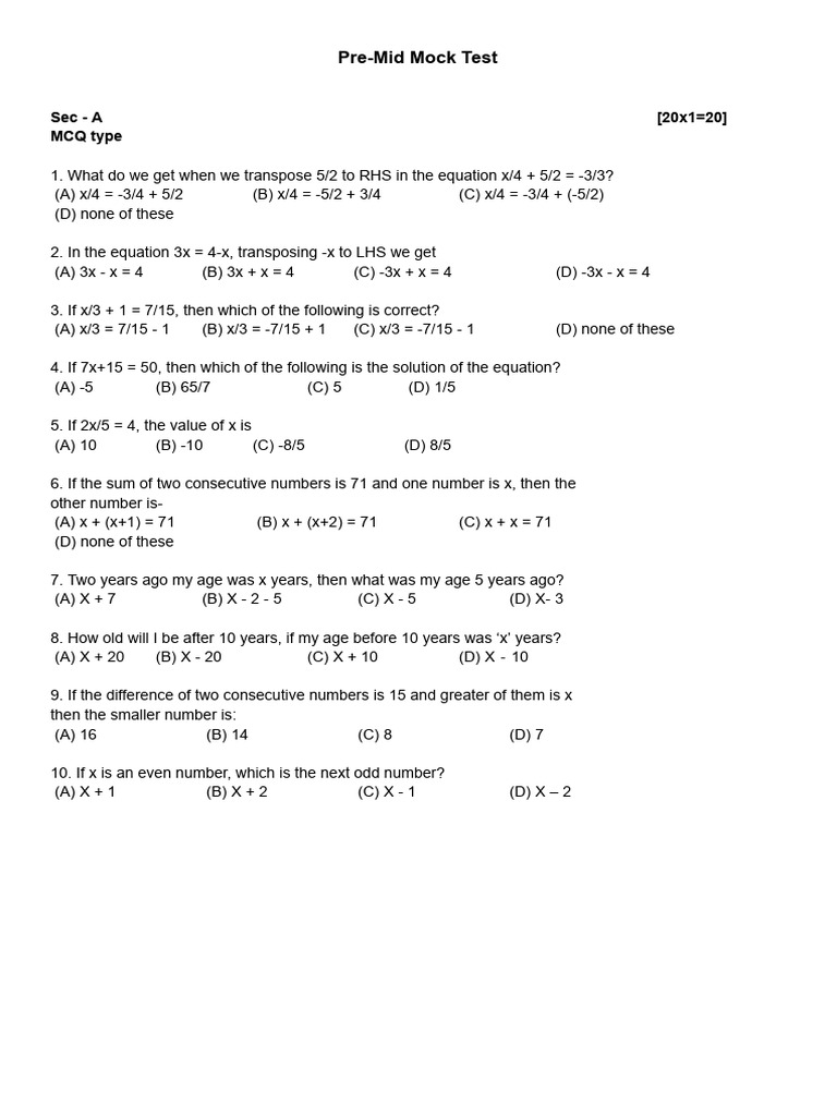 Math Class 8
