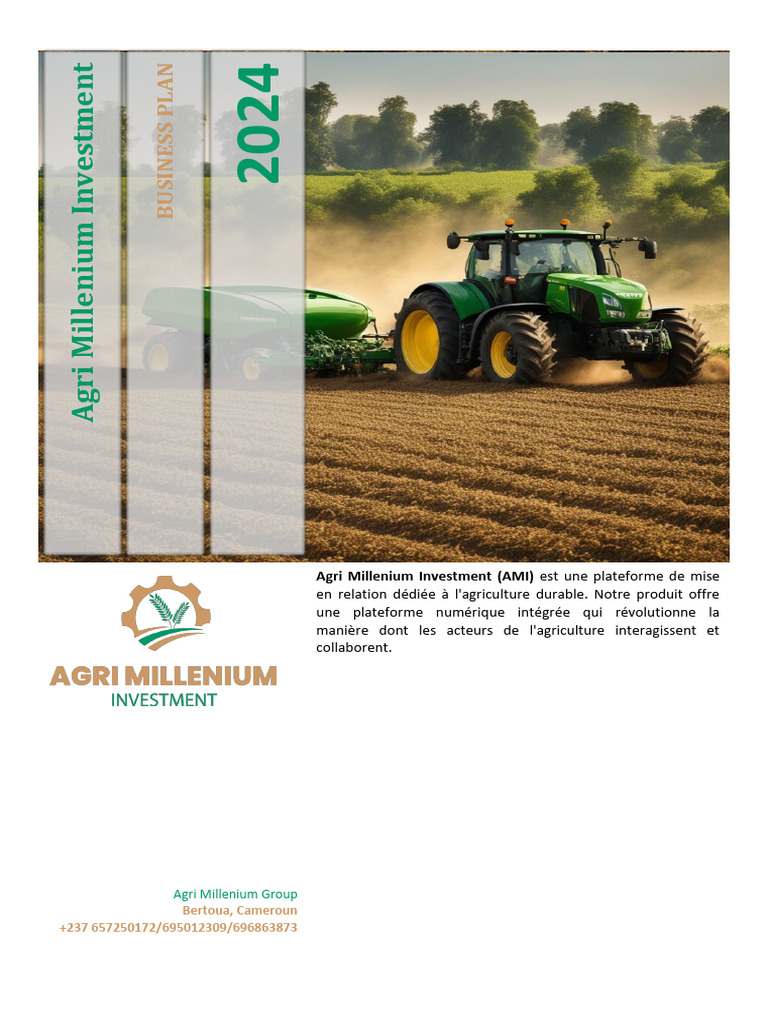 Business Plan 2024 pour Agri Millenium | PDF | Développement durable ...
