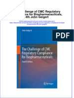 Full Ebook of The Challenge of CMC Regulatory Compliance For Biopharmaceuticals 4Th John Geigert Online PDF All Chapter