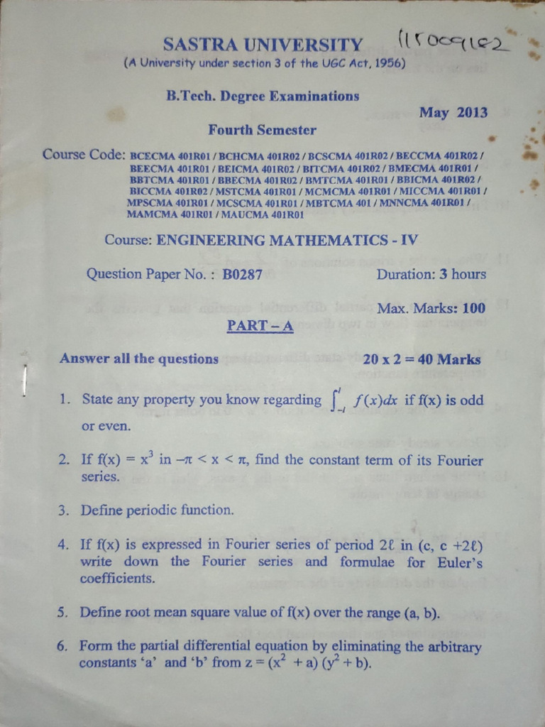 EM - 4 Question Paper | PDF