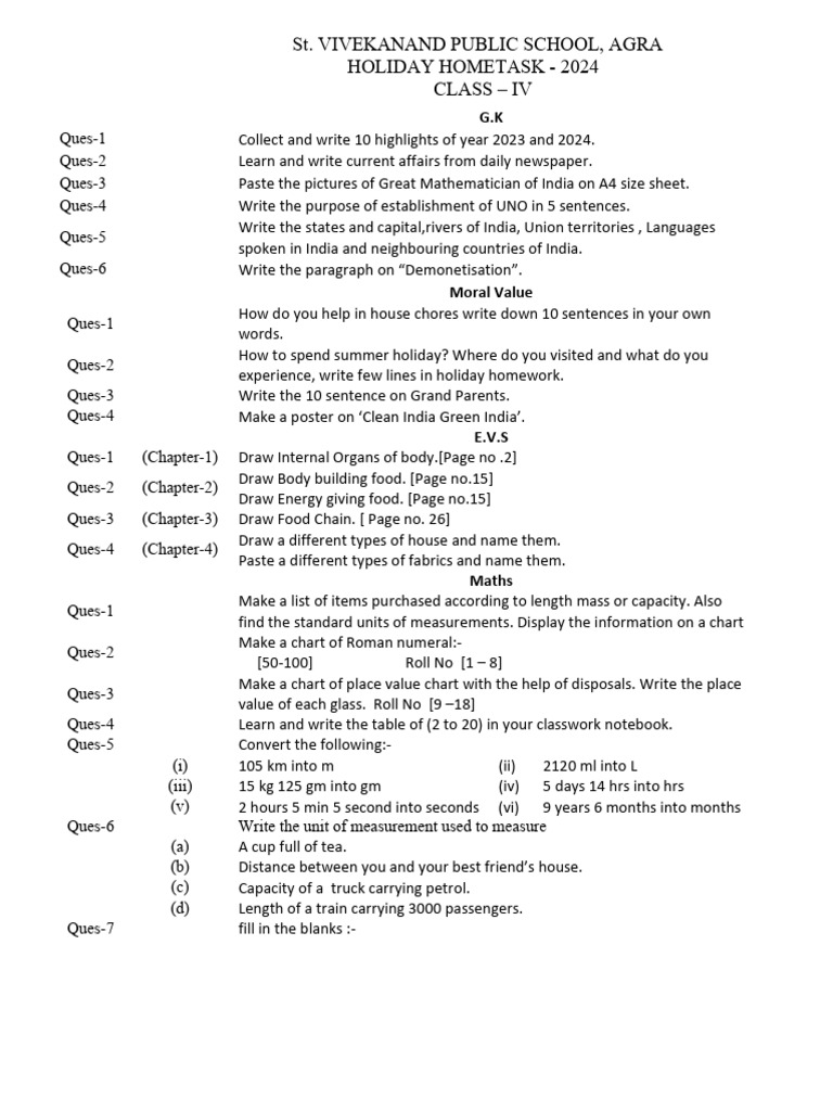 Class 4 PDF | PDF