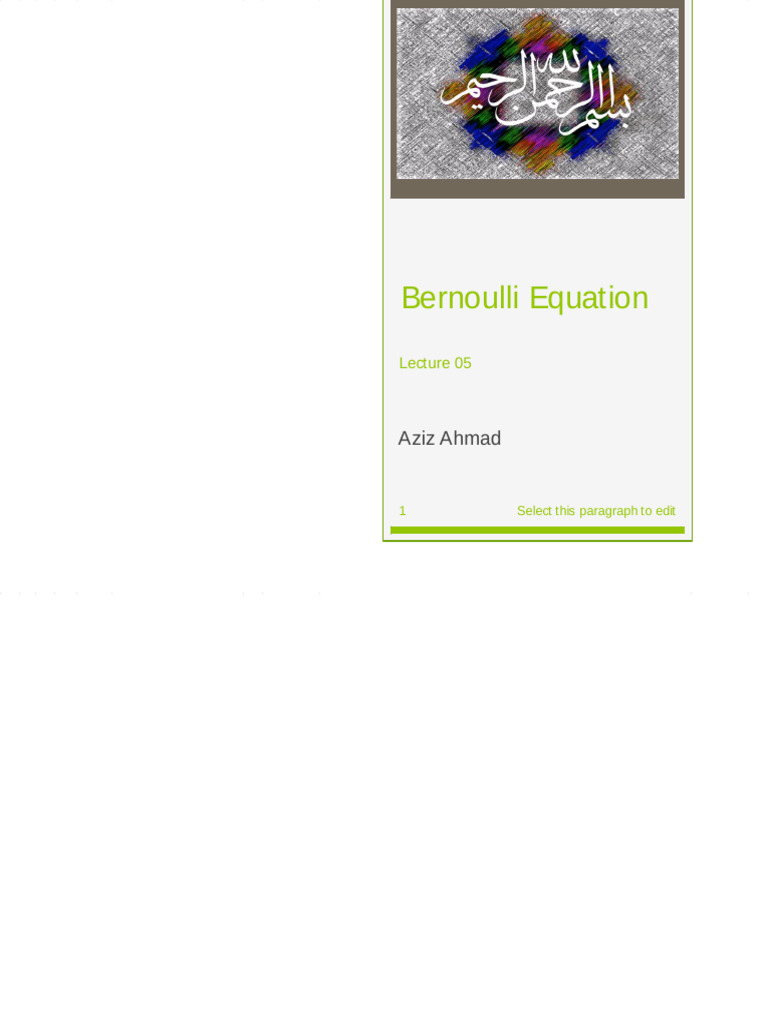 Understanding the Bernoulli Equation | PDF | Fluid Dynamics | Fluid ...