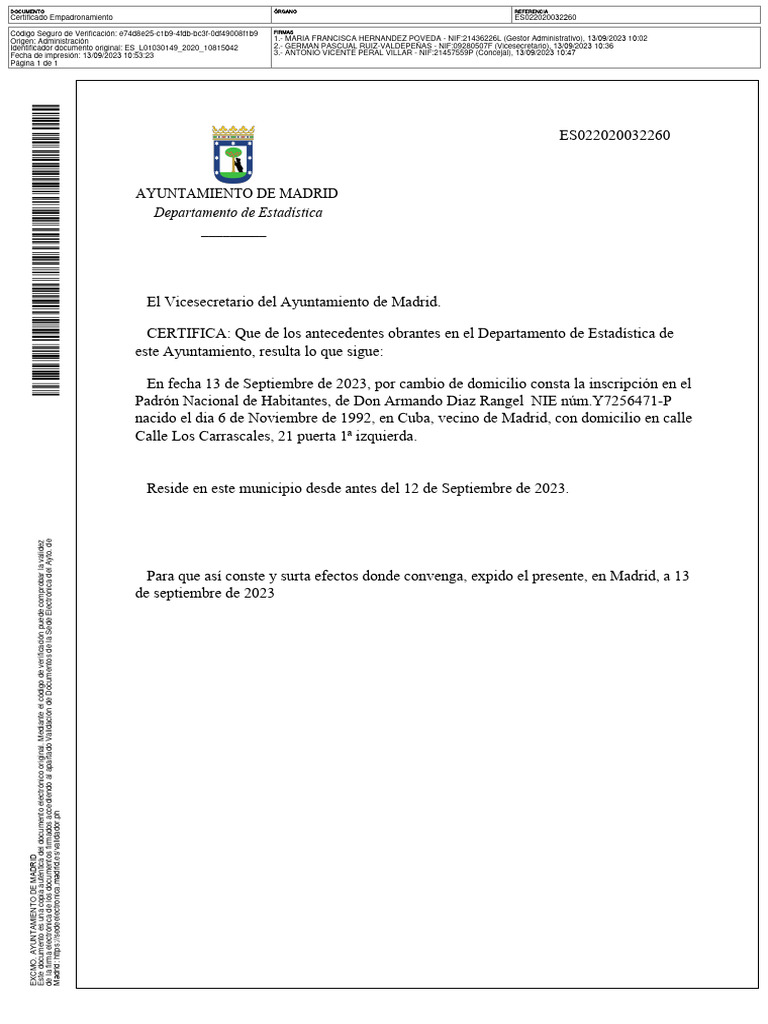 Ayuntamiento de Madrid - : Departamento de Estadística | PDF ...