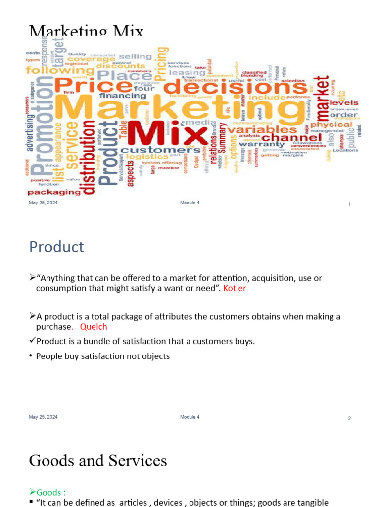 Module 4 Marketing Mix | PDF | Brand | Target Audience