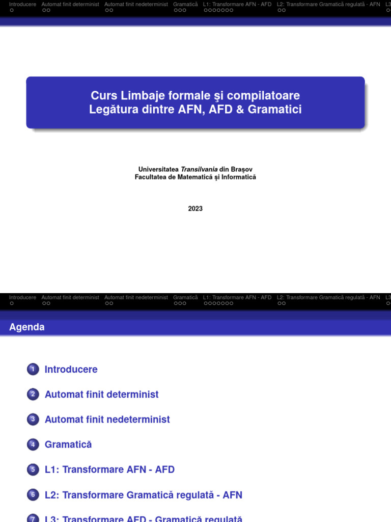 Legatura AFN AFD Gramatici | PDF