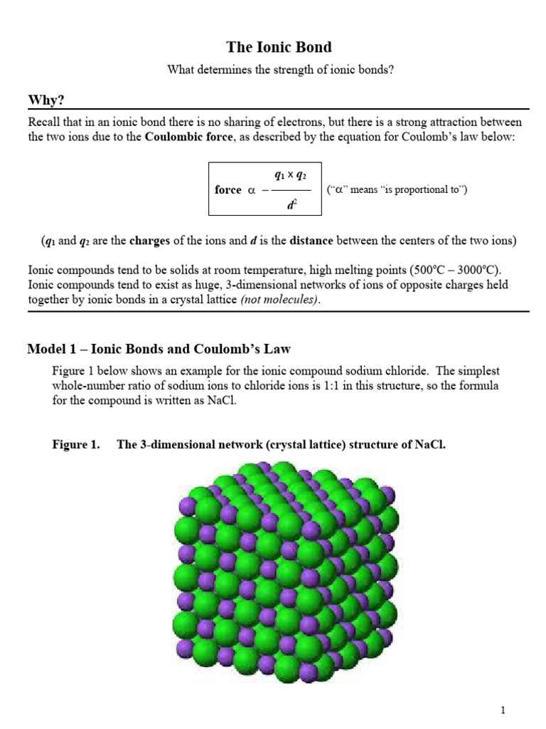 Ionic Bond Strength and Properties | PDF | Ionic Bonding | Ion