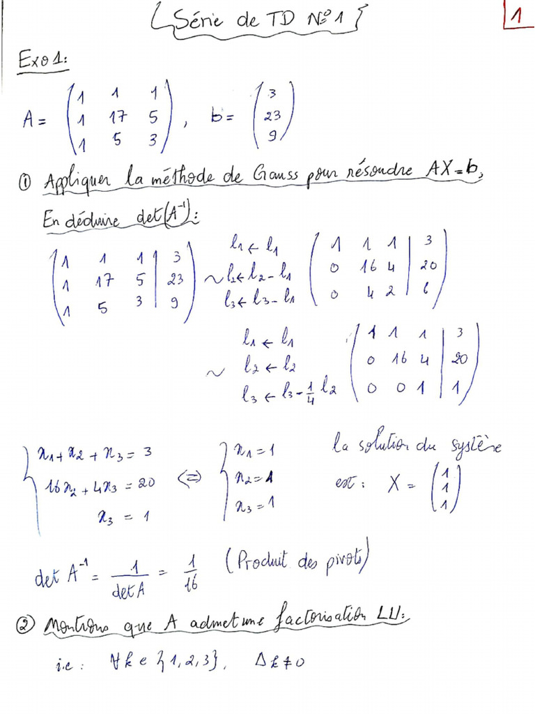 Corrigé TD1 ANUM | PDF