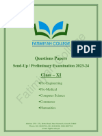 Fatimiyah College - XI - Send-up Exam Questions Paper