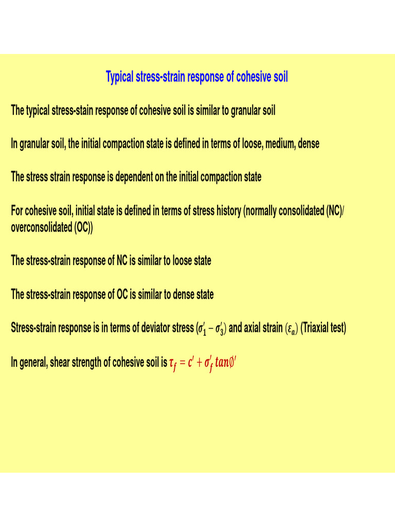 2.3b Shear Strength Cohesive Soil - Stress Strain | PDF | Materials ...