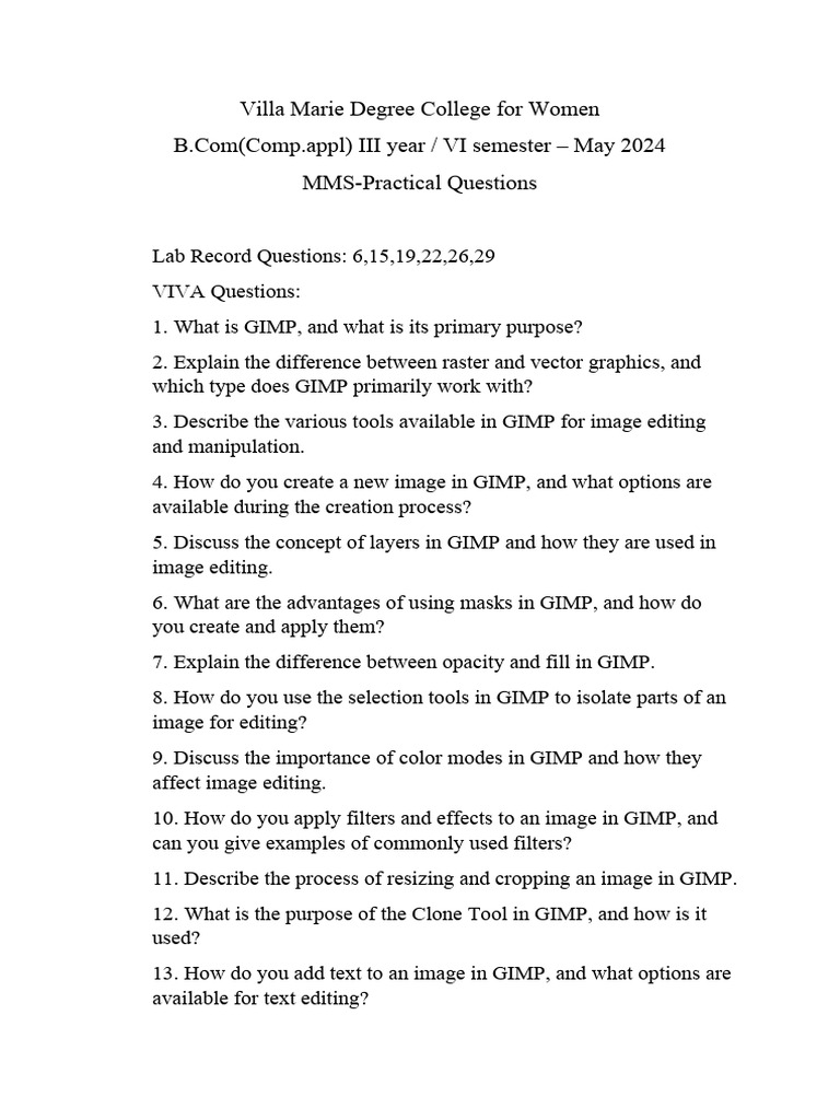 MMS Viva and Practical Questions | PDF | Career & Growth | Computers
