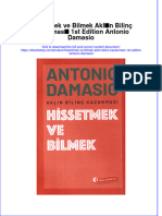 PDF of Hissetmek Ve Bilmek Aklin Bilinc Kazanmasi 1St Edition Antonio Damasio Full Chapter Ebook