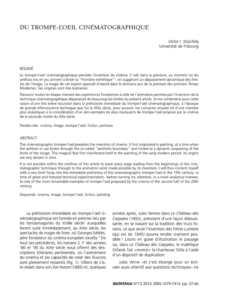 Trompe-l'œil cinématographique en film | PDF | Cinématographie