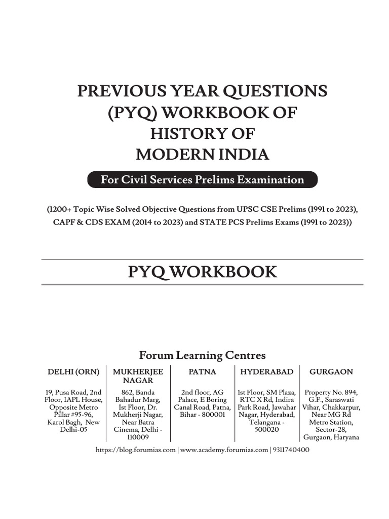 A pyq workbook of history of modern india pdf