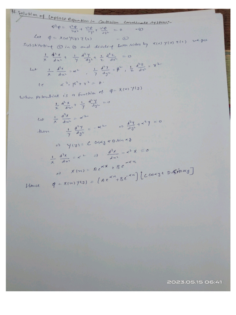 Solution Of Laplace Equation Mains Pdf