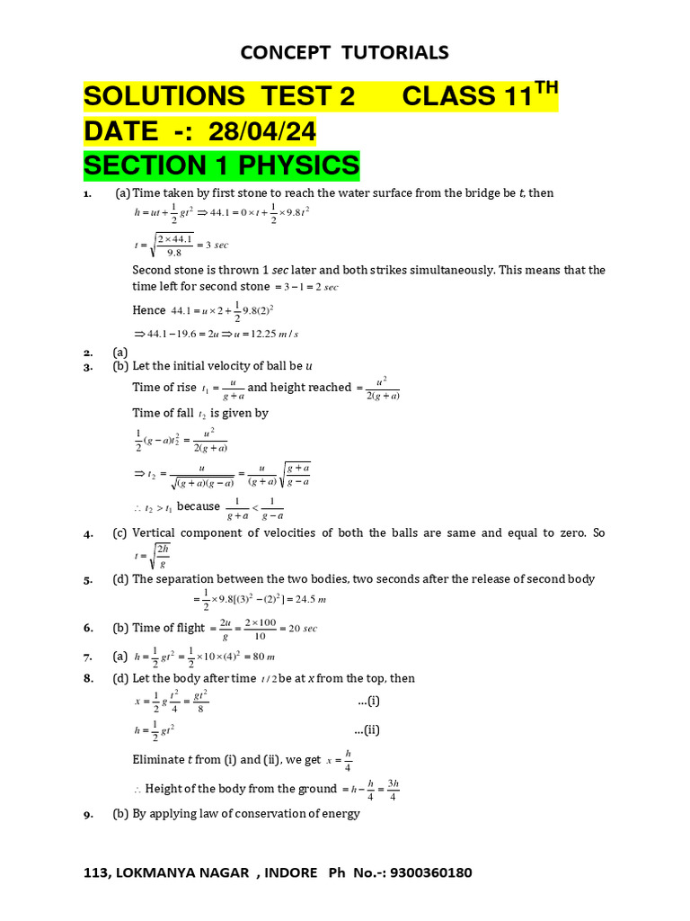 Solution Test 2 Class 11th 28 04 24 | PDF | Atomic Orbital | Electron