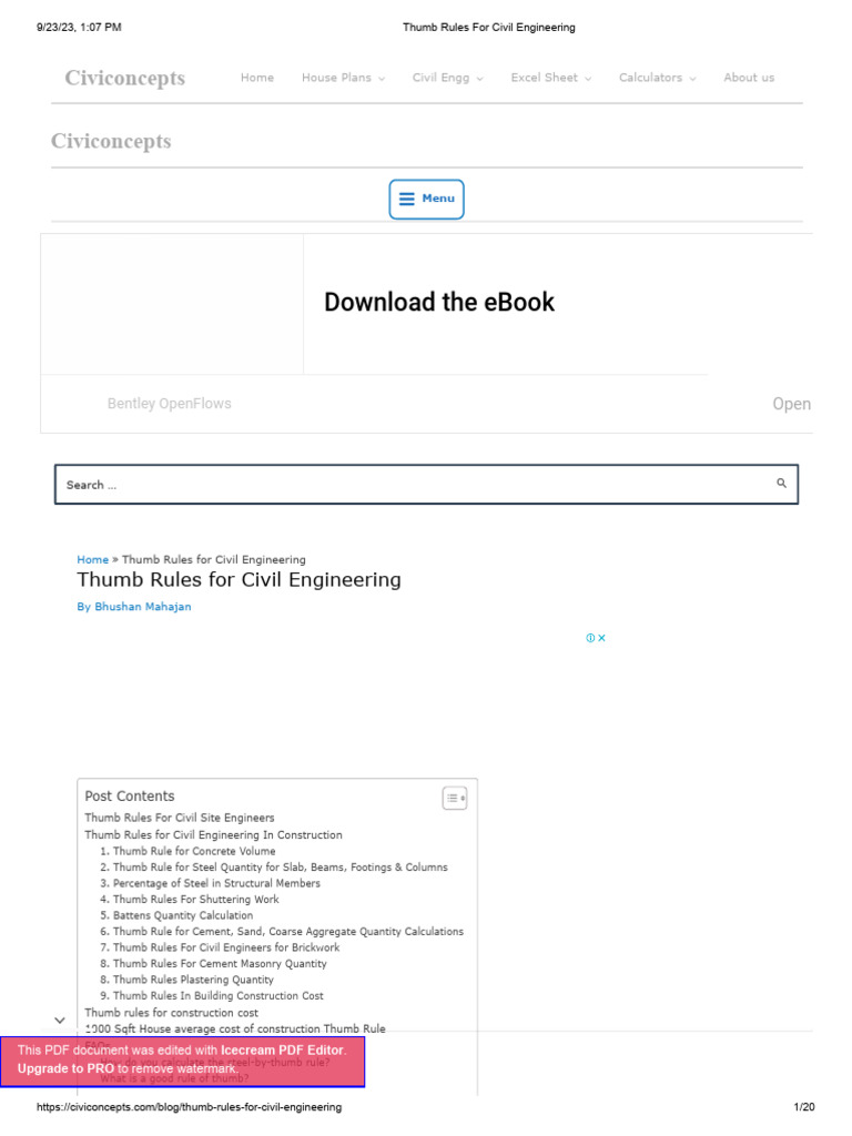 CIVIL ENGINEERING THUMB RULES BOOK PDF visual data 5