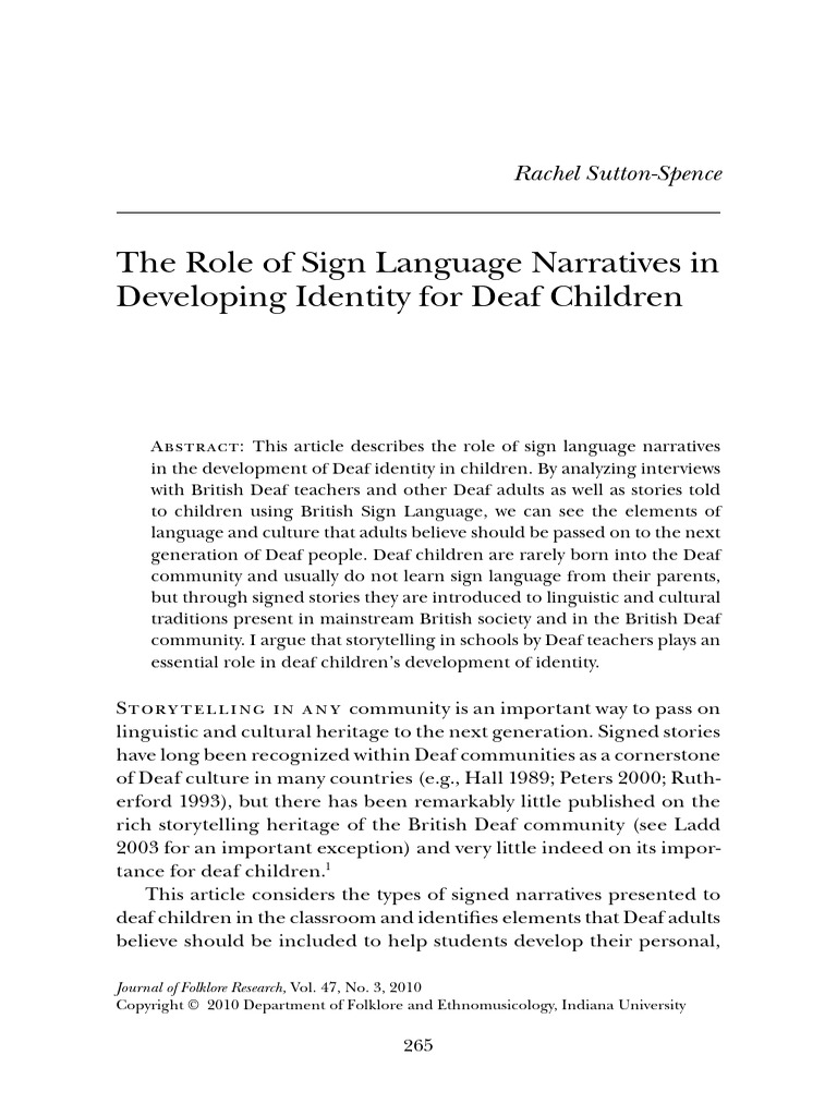 Jurnal Deaf 1 PDF Narrative Storytelling