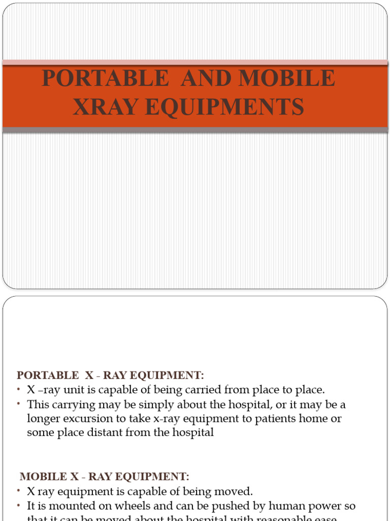 Portable and Mobile X-Ray Equipment Overview | PDF | Vacuum Tube | High ...