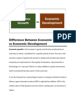 1difference Between Economic Growth Vs Economic Development