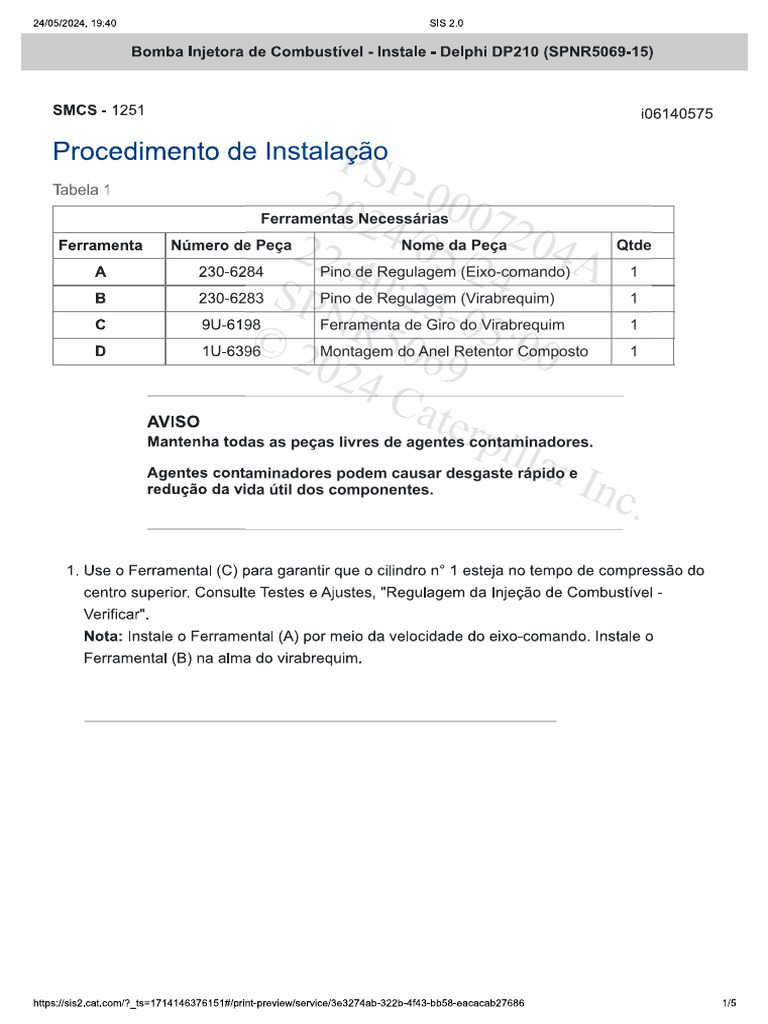 Bomba Injetora de Combustível - Instale - Delphi DP210 416E CBD | PDF