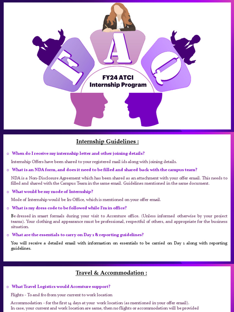 Accenture Internship Guidelines and FAQs | PDF