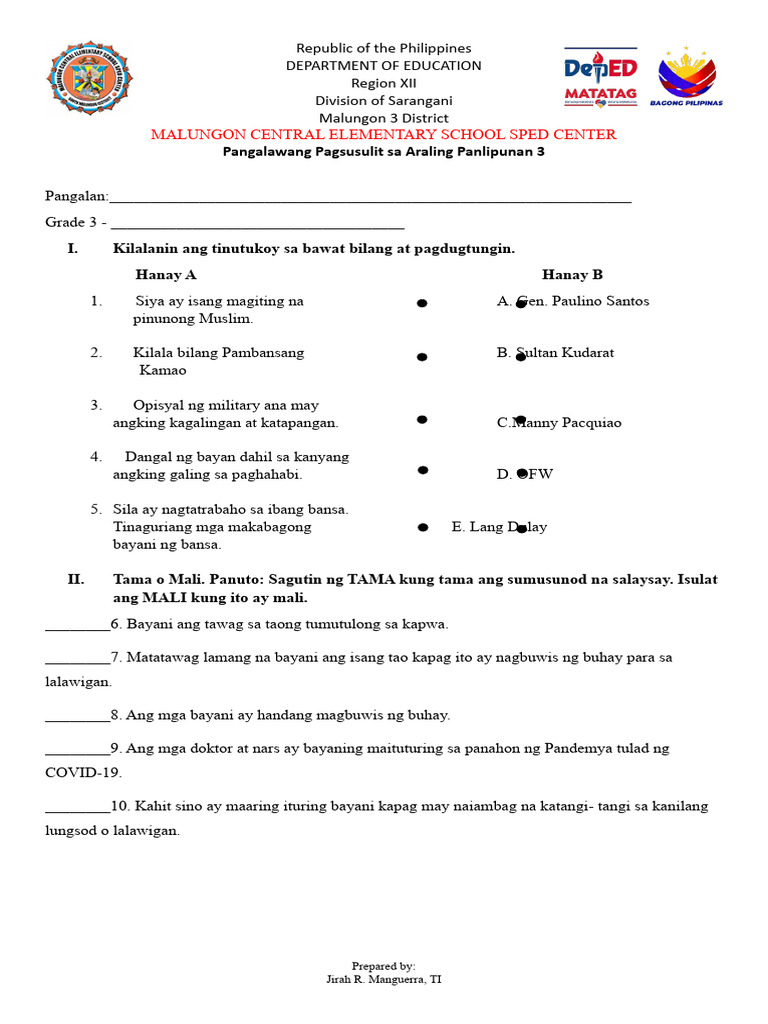 Ap3 q2 With Answers Key | PDF