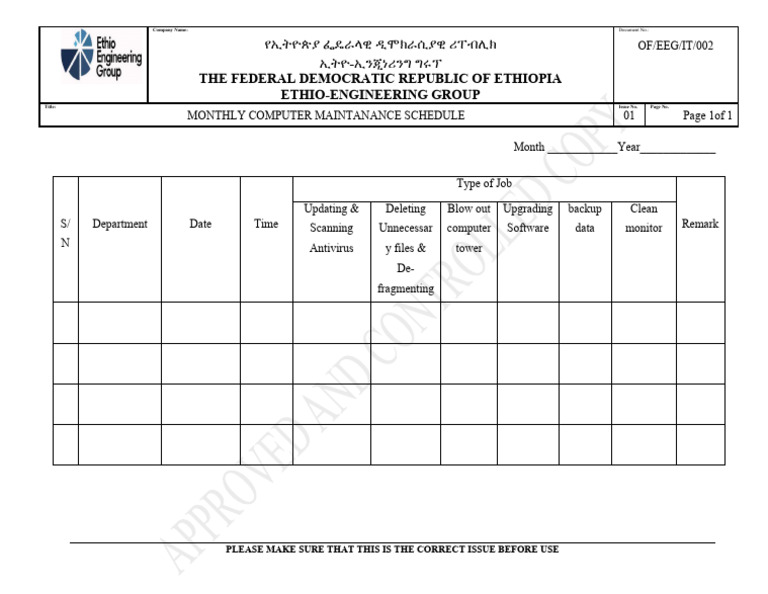 Top 4 free computer maintenance checklist templates