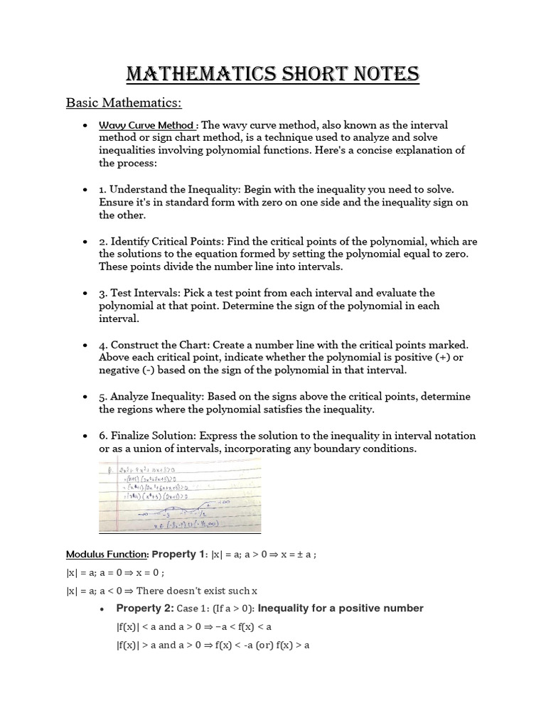 Mathematics short notes 1 pdf inequality mathematics polynomial
