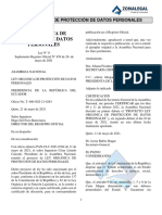 LEY ORGANICA DE PROTECCION DE DATOS PERSONALES 