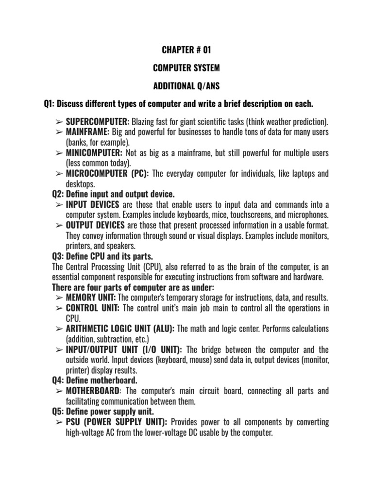 Chapter 01 Copmputer System Pdf