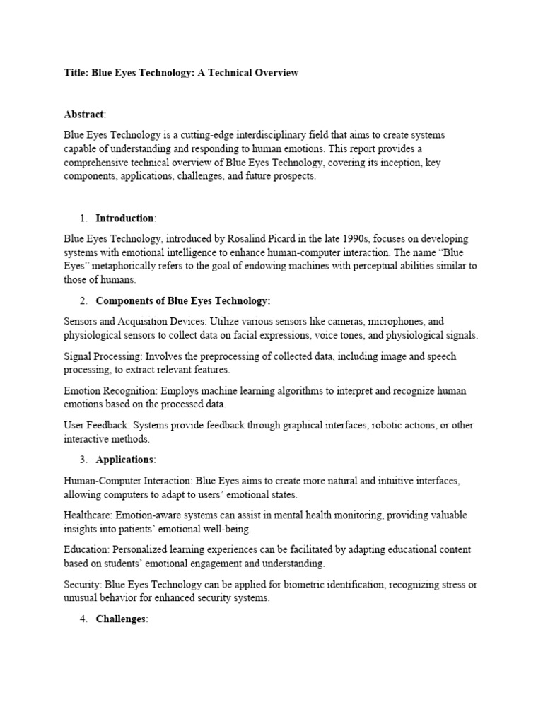 Title blue eyes technology a technical overview pdf emotions